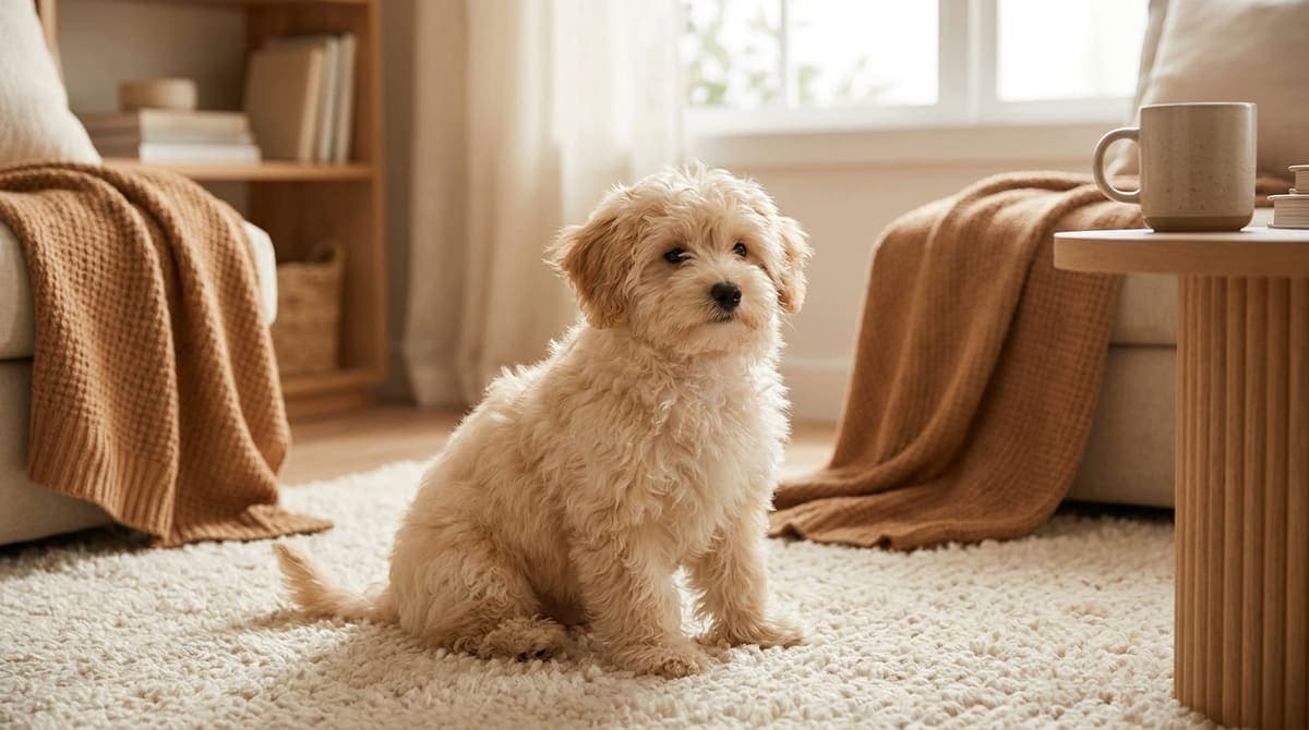 トイプードル系の毛並みをした愛らしいミックス犬